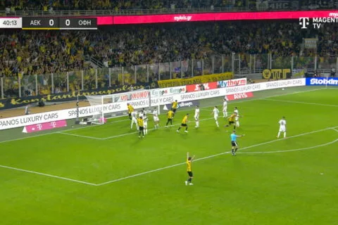 ΑΕΚ – ΟΦΗ: Το 1-0 με την κεφαλιά του Ρέλβας! (vid)