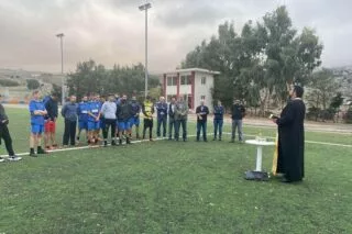 Αγιασμός πριν την σέντρα στον Αετό Ανωγείων