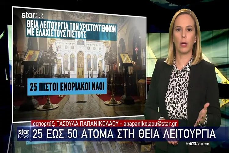 Χριστούγεννα: 25 έως 50 άτομα στη Θεία Λειτουργία