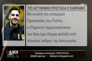 24ωρη αστυνομική προστασία για τον Σιαμπάνη <i class="fa fa-video-camera" aria-hidden="true"></i>