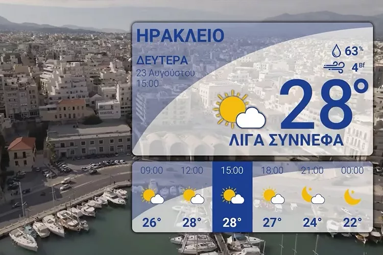 Κρήτη: Ο καιρός για σήμερα, Δευτέρα (23/8)