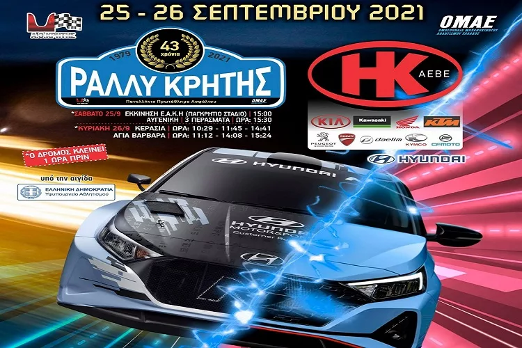 Το 43ο Ράλλυ Κρήτης το διήμερο 25-26 Σεπτεμβρίου!