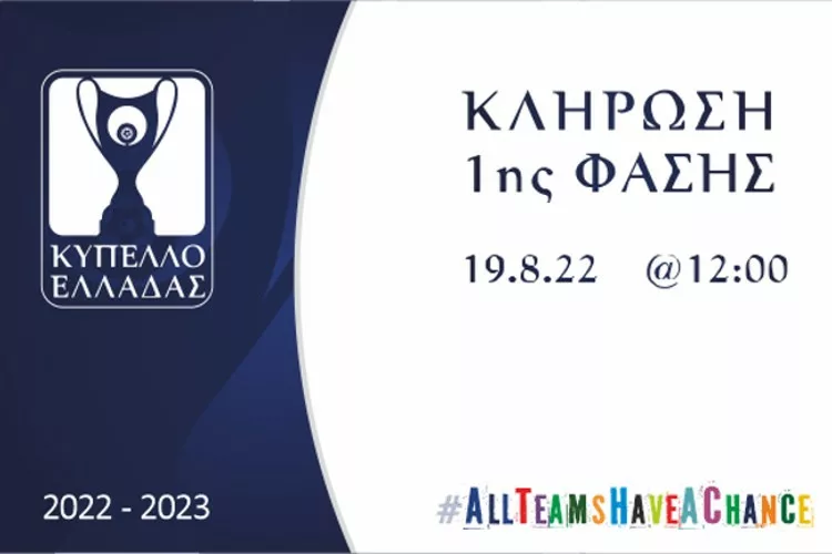 Τα ζευγάρια της 1ης φάσης του κυπέλλου Ελλάδος