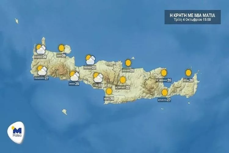 Κρήτη: Ο καιρός για τη Τρίτη 4 Οκτωβρίου (vid)