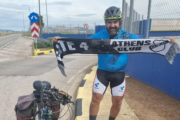 Ο ποδηλάτης οπαδός του ΟΦΗ Μαν. Δαργάκης: «Πολύ όμορφο να κάνεις αυτή την προσπάθεια για την αγαπημένη σου ομάδα»